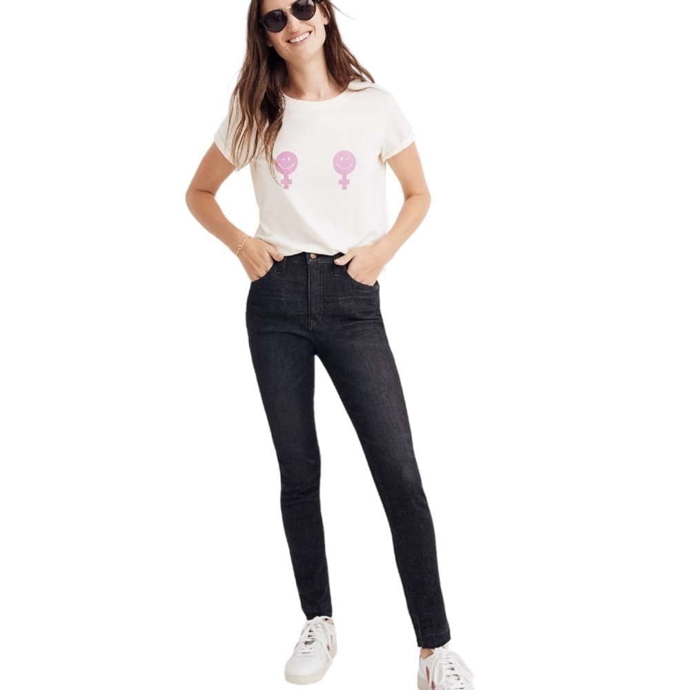 Madewell 10” High Rise Released Hem Black Wash Skinny Jeans Women’s 29 - Picture 1 of 16